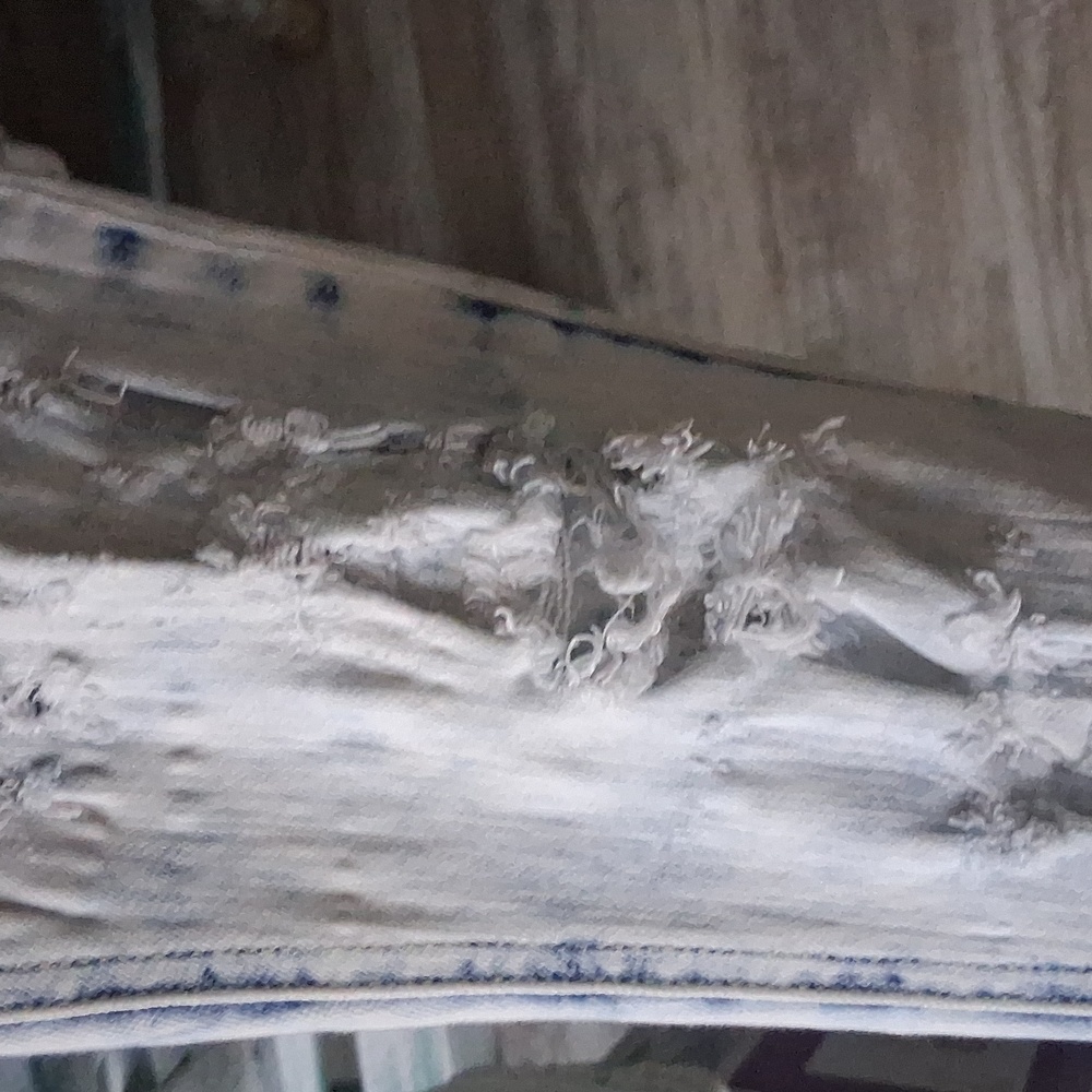 Handmade Altered Sz 0 Distressed EMBLESHED Art Redone Upcycled Denim - Picture 8 of 8
